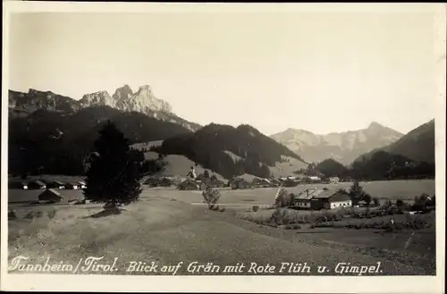 Ak Tannheim in Tirol, Grän, Rote Flüh, Gimpel