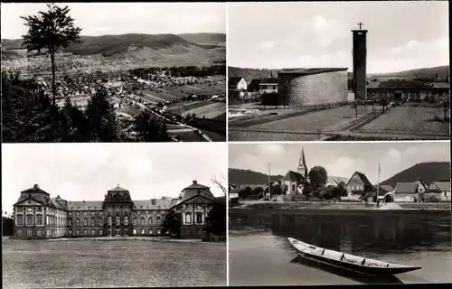 Ak Kleinheubach am Main Unterfranken, Gesamtansicht, Talblick, Kirche, Schloss Löwenstein