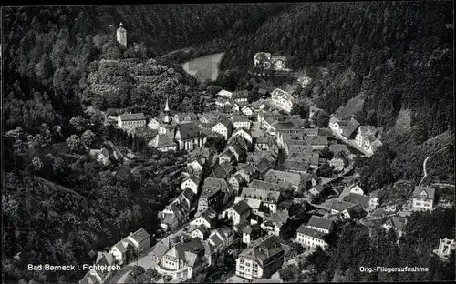 Ak Bad Berneck im Fichtelgebirge Bayern, Fliegeraufnahme