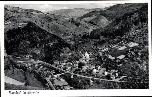 Ak Mambach Zell im Wiesental, Panorama, Vogelschau