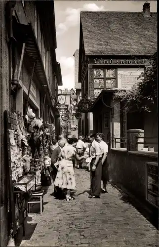 Ak Rüdesheim am Rhein, Drosselgasse