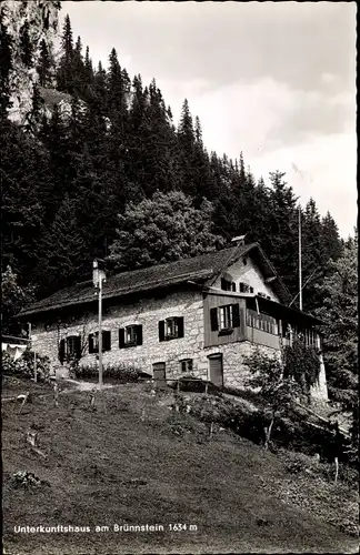 Ak Oberaudorf im Kreis Rosenheim Oberbayern, Unterkunftshaus am Brünnstein