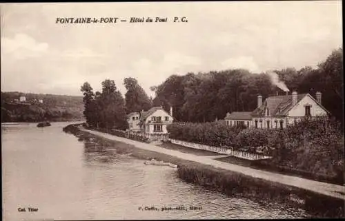 Ak Fontaine le Port Seine et Marne, Hotel du Pont