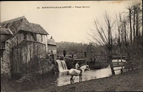 Ak Bonneville la Louvet Calvados, Vieux Moulin
