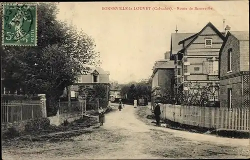 Ak Bonneville la Louvet Calvados, Route de Beuzeville