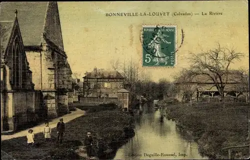 Ak Bonneville la Louvet Calvados, La Riviere