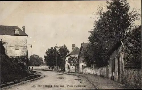 Ak Bonnebosq Calvados, Place du Calvaire