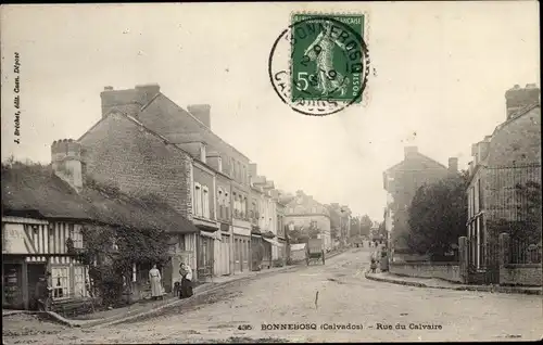 Ak Bonnebosq Calvados, Rue du Calvaire