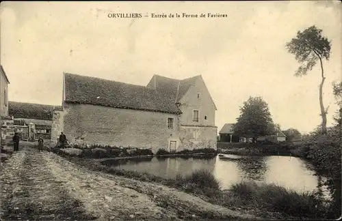 Ak Orvilliers Yvelines, Entree de la Ferme de Favieres