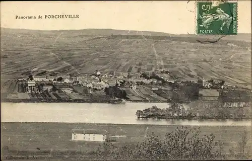 Ak Porcheville Yvelines, Ort mit Umgebung