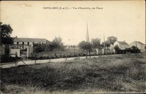 Ak Porcheville Yvelines, Vue d'Ensemble, rue Fleury