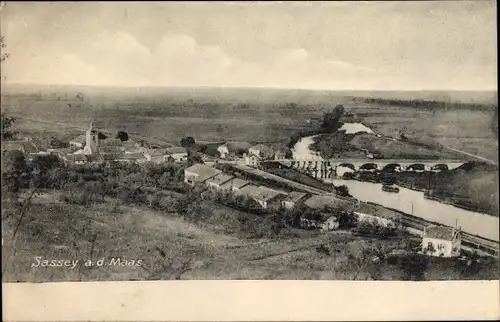 Ak Sassey sur Meuse Lothringen Meuse, Gesamtansicht