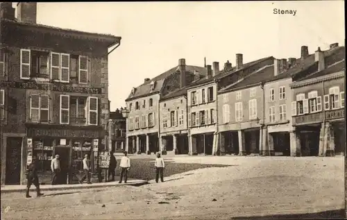 Ak Stenay Lothringen Meuse, Straßenpartie, Geschäfte