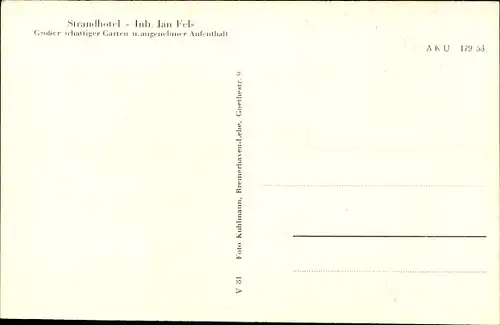 Ak Eckwarderhörne Butjadingen Wesermarsch, Strandhotel mit Brücke, Inh. Jan Fels