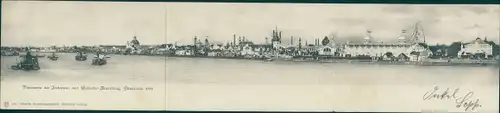 Klapp Ak Düsseldorf, Panorama der Industrie und Gewerbe Ausstellung 1902