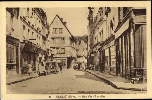 Ak Bernay Eure, Rue des Charettes