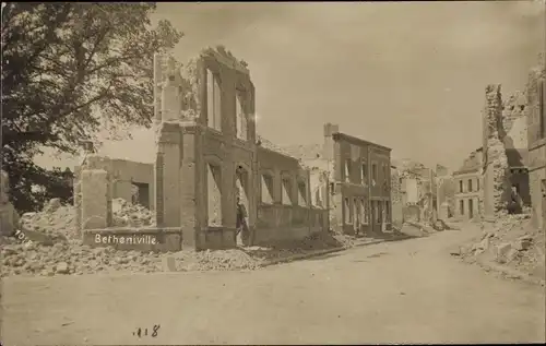 Foto Ak Betheniville Marne, Hausruinen, Kriegszerstörungen, I WK