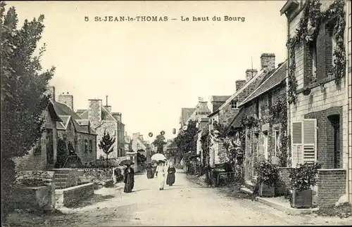Ak Saint Jean le Thomas Manche, Le haut du Bourg