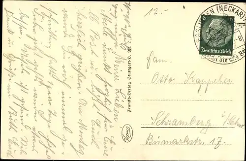 Ak Esslingen am Neckar, Partie am Krankenhaus