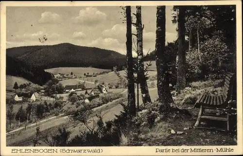 Ak Ehlenbogen Alpirsbach im Schwarzwald, Partie beim Gasthaus Mittleren Mühle, J. Weidenbach