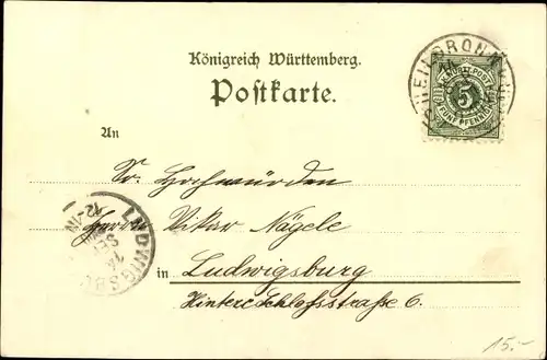 Künstler Litho Mutter, K., Heilbronn am Neckar, Blick auf den Ort, Ruderboot