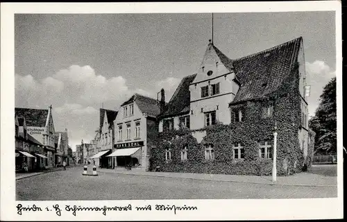 Ak Heide in Holstein, Straßenpartie mit Museum