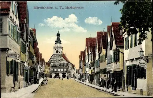Ak Kirchheim unter Teck Baden Württemberg, Marktstraße, Rathaus