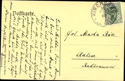 Ak Kirchberg an der Jagst, Totalansicht der Ortschaft