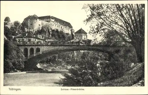 Ak Tübingen am Neckar, Schloss, Alleenbrücke