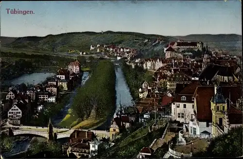 Ak Tübingen am Neckar, Blick auf die Stadt von Osten aus