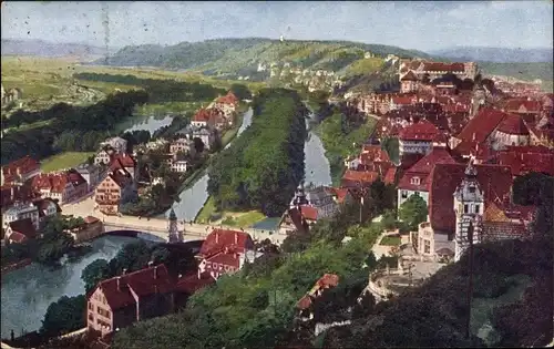 Ak Tübingen am Neckar, Blick auf die Stadt von Osten aus