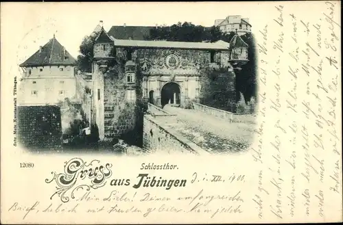 Ak Tübingen am Neckar, Schlosstor