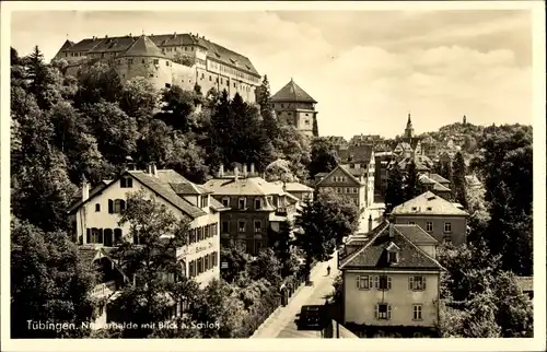 Ak Tübingen am Neckar, Neckarhalde mit Blick auf das Schloss