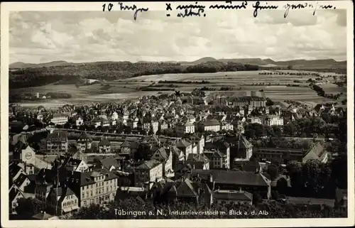 Ak Tübingen am Neckar, Industrievorstadt mit Blick auf die Alb