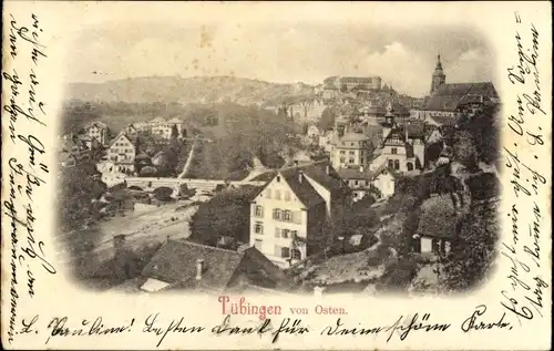 Ak Tübingen am Neckar, Stadtansicht von Osten aus