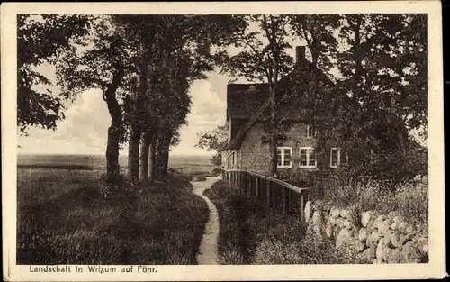 Ak Wrixum auf der Insel Föhr Nordfriesland, Partie an einem Haus