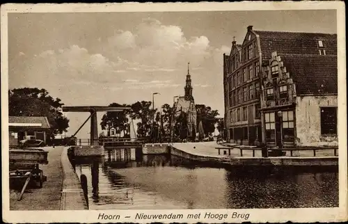 Ak Hoorn Nordholland Niederlande, Nieuwendam, Hooge Brug