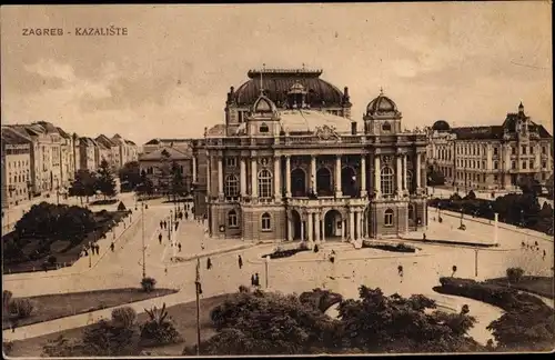 Ak Zagreb Kroatien, Kazaliste, Theater