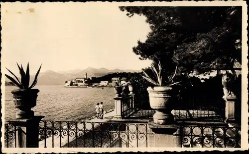 Ak Insel Lopud Kroatien, Fernblick zur Stadt