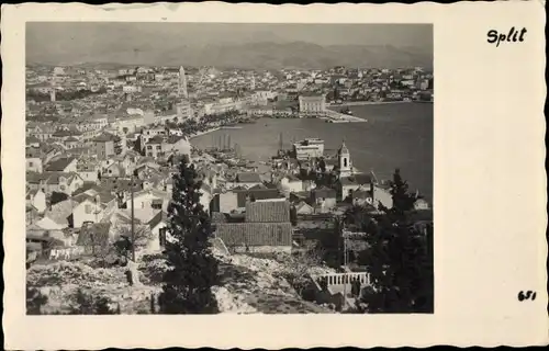 Foto Ak Split Kroatien, Blick auf den Ort