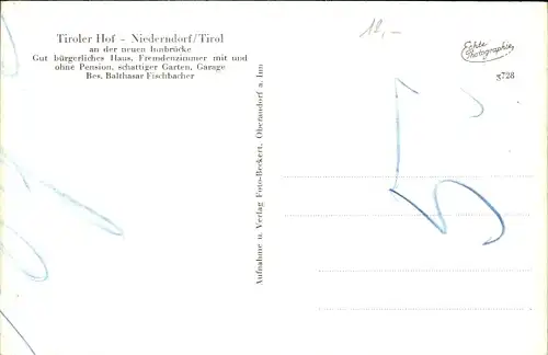 Ak Niederndorf in Tirol, Tiroler Hof, Bes. Balthasar Fischbacher