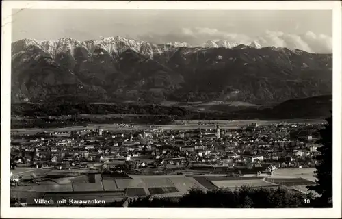 Ak Villach in Kärnten, Panorama mit Karawanken