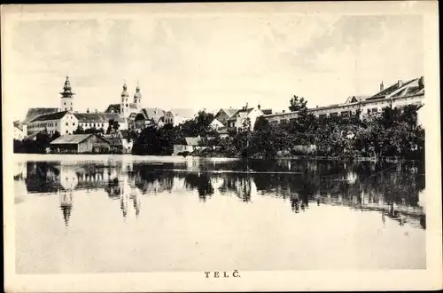 Ak Telč Teltsch Region Hochland, Blick auf den Ort