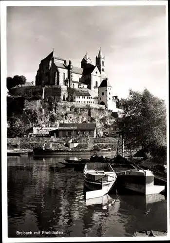 Ak Breisach am Oberrhein, Schloss, Rheinhafen