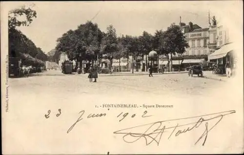 Ak Fontainebleau Seine et Marne, Square Denecourt, Librairie