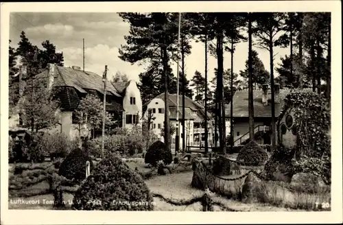 Ak Templin, Blick auf das Erholungsheim, Wald, Garten