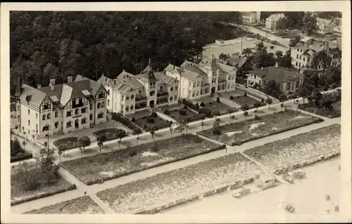 Ak Ostseebad Zinnowitz auf Usedom, Strand, Hotels, Fliegeraufnahme