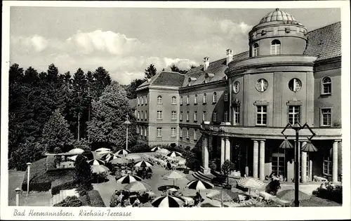 Ak Bad Hermannsborn Bad Driburg in Westfalen, Kurhaus Terrasse