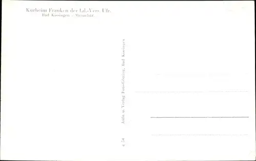 Ak Bad Kissingen Unterfranken Bayern, Kurheim Franken, Menzelstraße