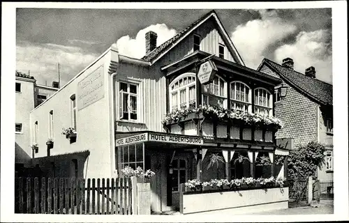 Ak Bad Harzburg in Niedersachsen, Vorderansicht vom Hotel Albertsburg